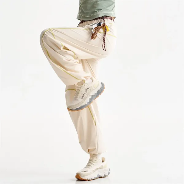 Design Baggy Cargo Pants Purple with Reflective Stitching - 13