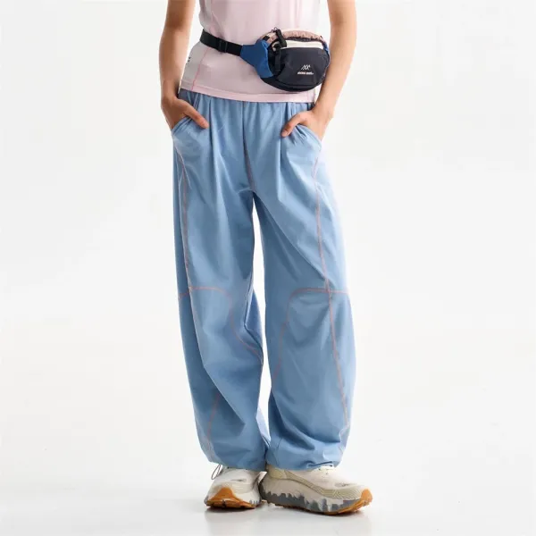 Design Baggy Cargo Pants Purple with Reflective Stitching - 20