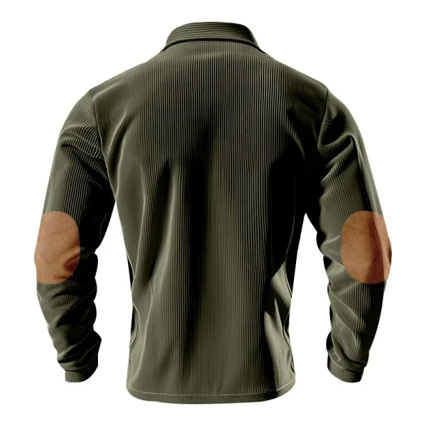 Design Corduroy Polo Shirt with Elbow Patches Black Tops.polo - 31