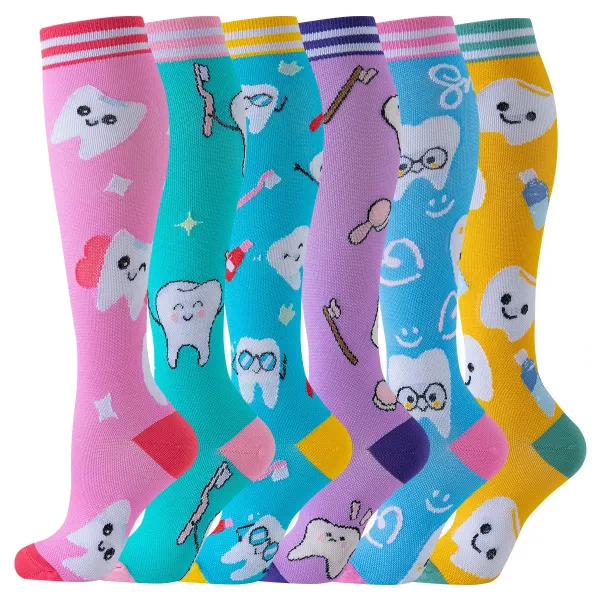 Design Cat-Themed Knee-High Socks Set Multicolor Socks - 25