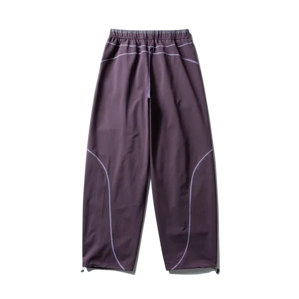 Design Baggy Cargo Pants Purple with Reflective Stitching - 30