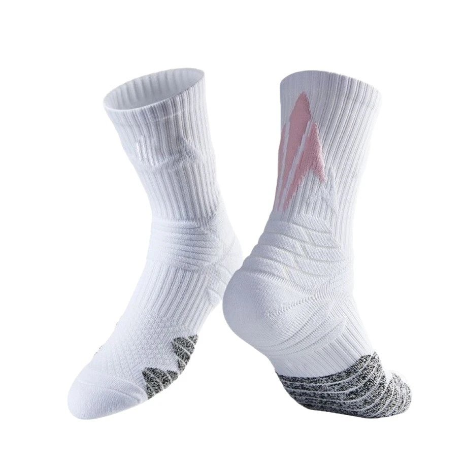 Chaun Sport Pro White Pink Performance Socks