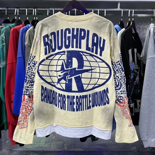 Design Roughplay Bandaid For The Battle Wounds Graphic Oversized Sweatshirt Black Sweater - 10
