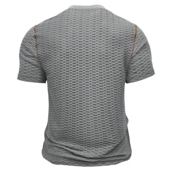 Design Henley T-Shirt Teal Textured - 16