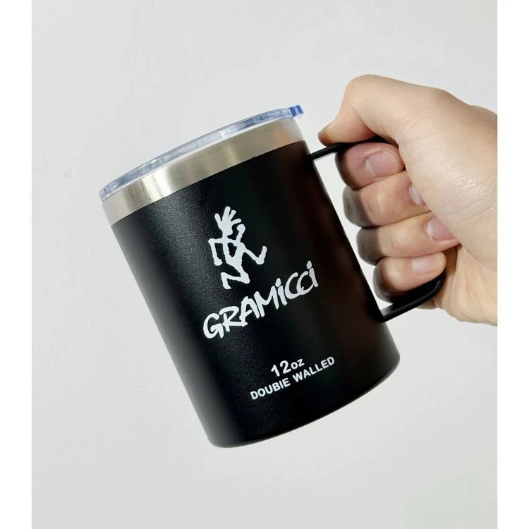 Design Gramici 12oz Double Walled Insulated Mug in Cream, Olive Green, and Black Accessories - 10