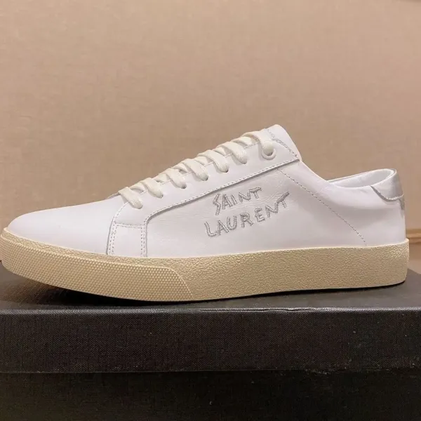 Saint Laurent SL / 10 White Leather Sneakers - 7