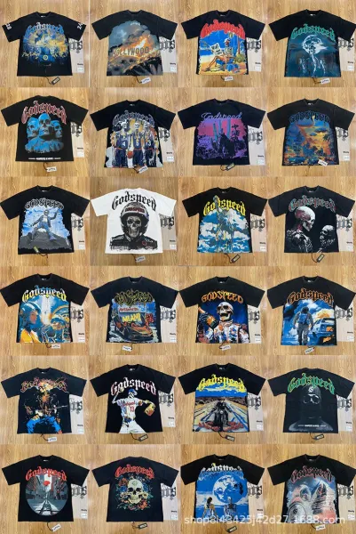 Godspeed Hollywood Fire Print Cream T-Shirt - 3