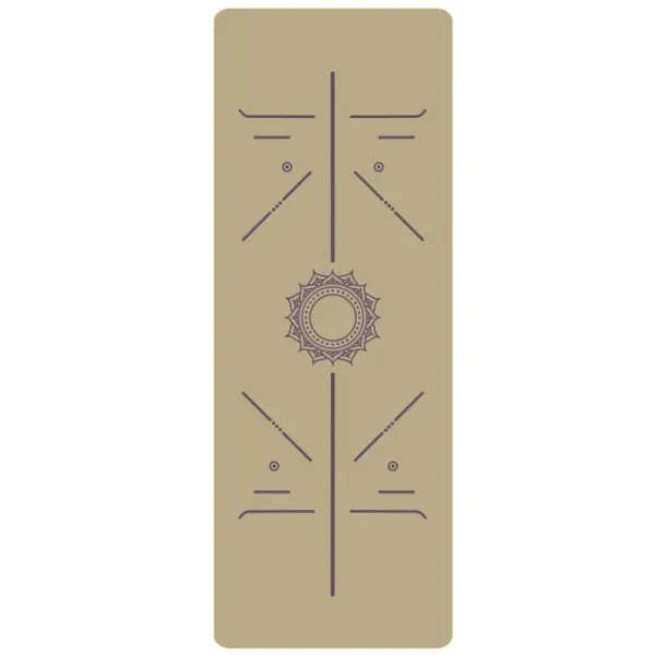 Design Mandala Alignment Yoga Mat Beige Activewear - 1