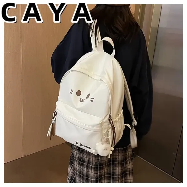 Design CAYA Cat Face Black Casual Backpack - 21