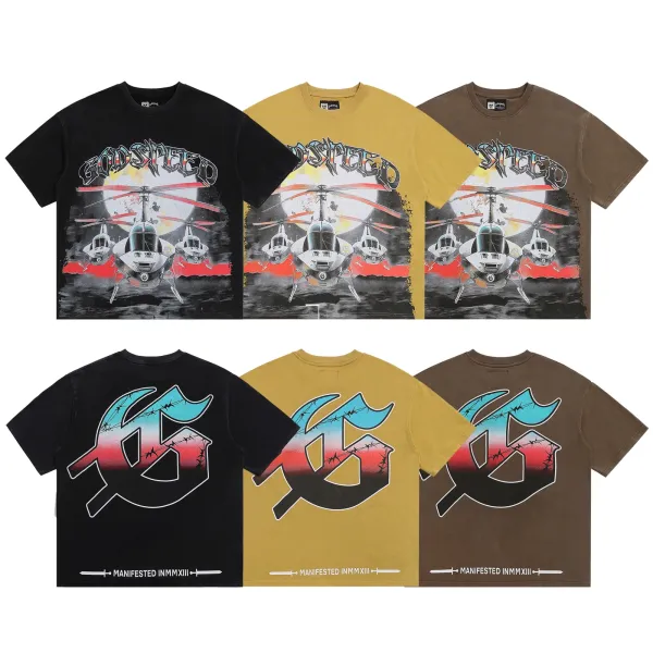 Godspeed Hollywood Fire Print Cream T-Shirt - 34