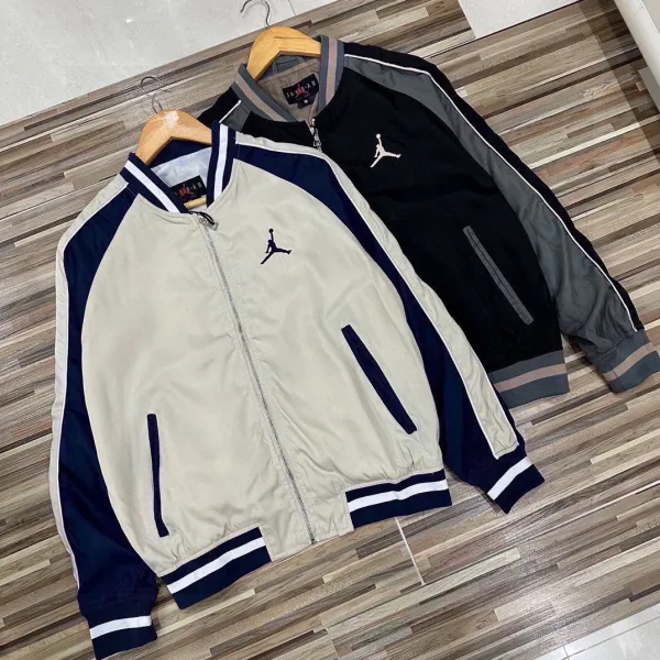 Air Jordan Bomber Jacket Black Gray Pink Outerwear - 5