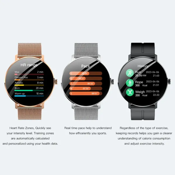 Design Smartwatch Blue Dial White Strap Smartwatch - 9