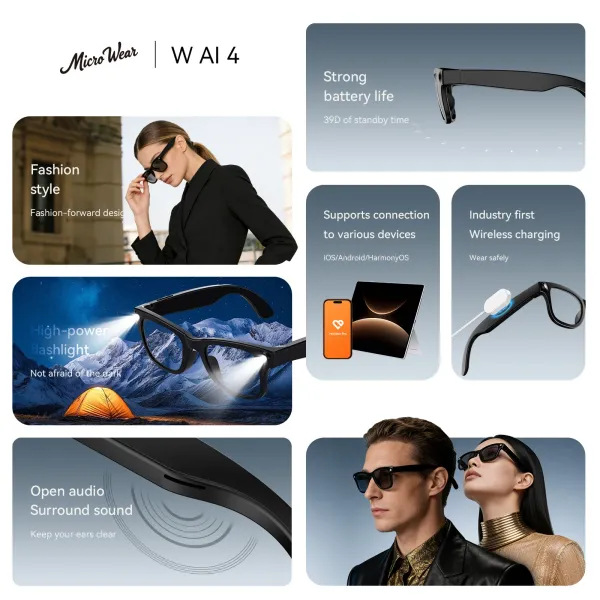 Apple Vision Pro Style Smart Glasses Black Eyewear - 26