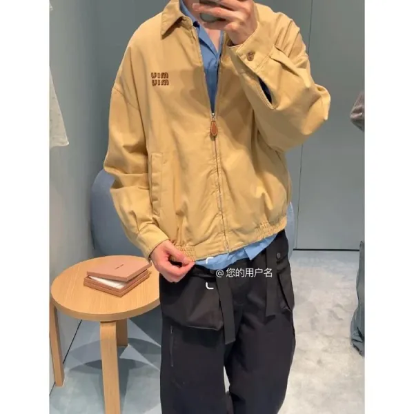 Design WIM WIM Beige Utility Jacket with Embroidered Logo Outerwear.jacket - 1