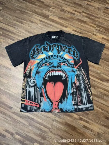 Godspeed Statue of Liberty Screaming Graphic T-Shirt - 1