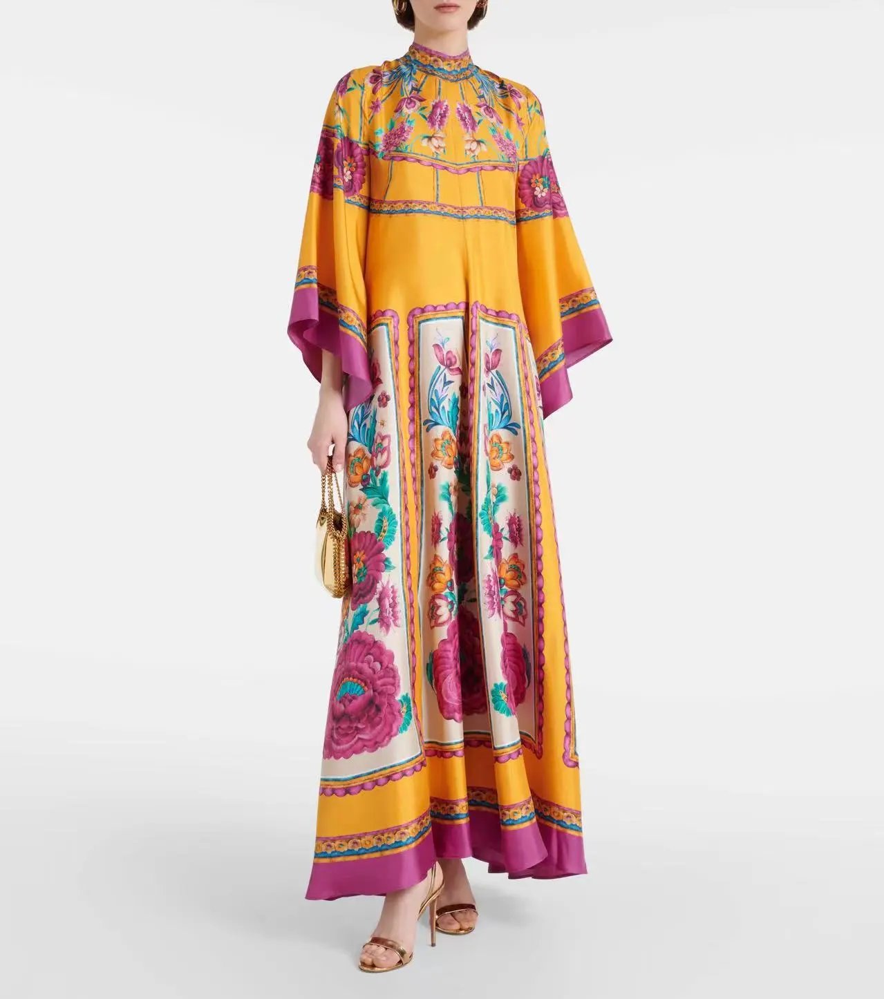 Versace Printed Kaftan Dress Multicolor - 9