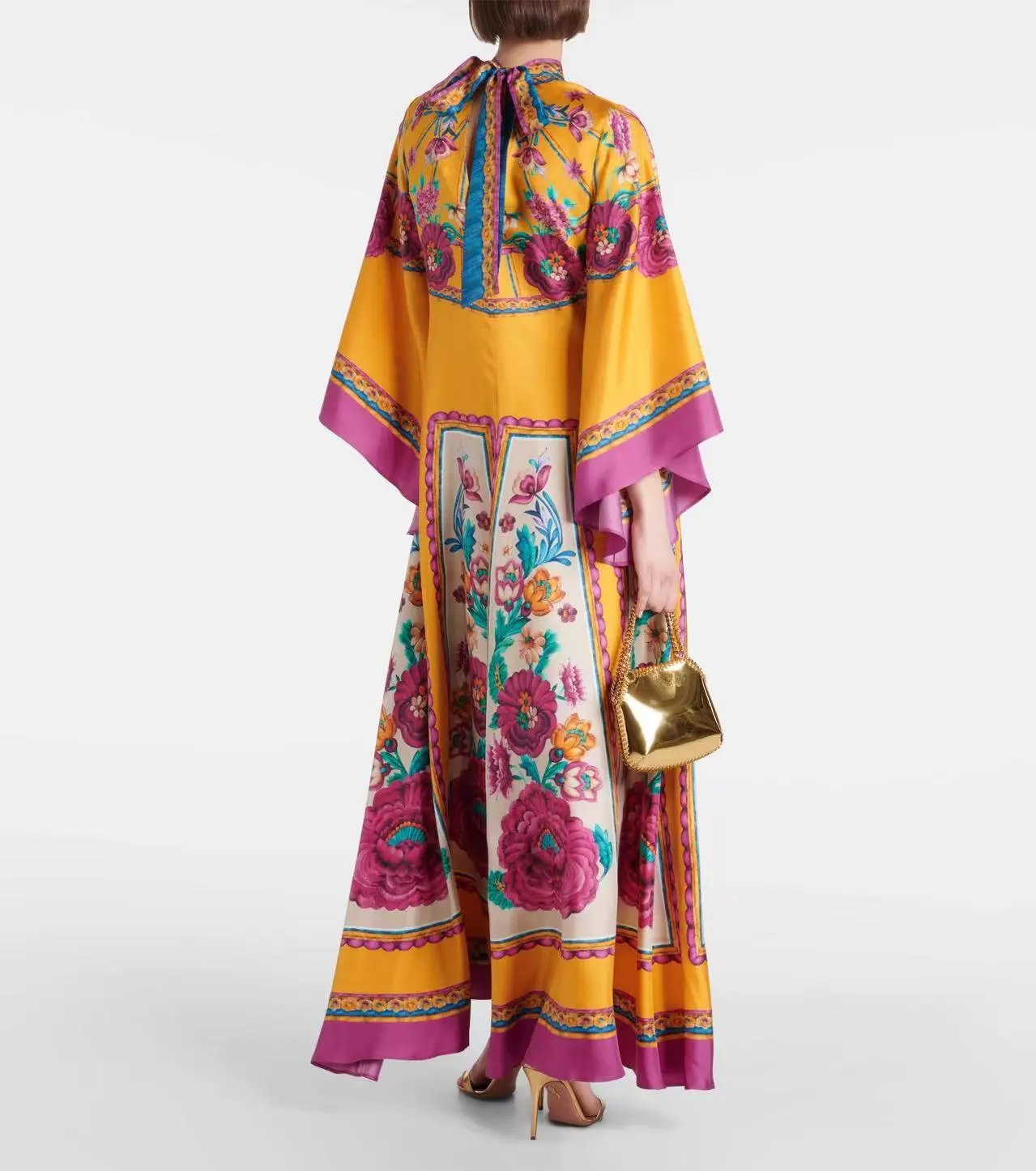 Versace Printed Kaftan Dress Multicolor - 10