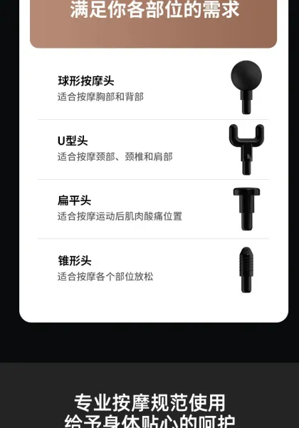 Design Percussion Massage Gun Silver with Black Head Electronics - 21