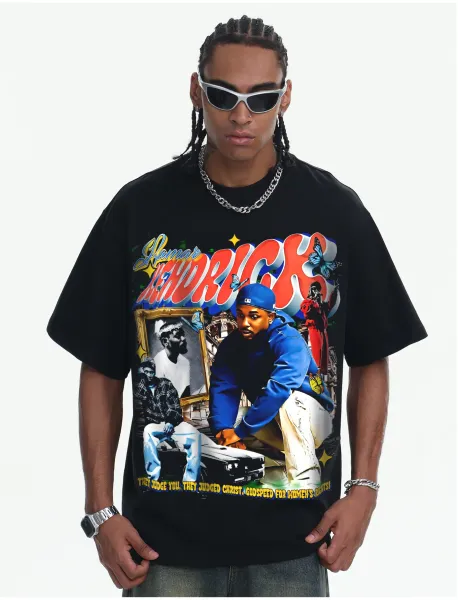 Design Kendrick Lamar Collage Graphic T-Shirt White - 18