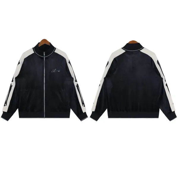 Amiri Skeleton Stripe Track Jacket Black Silver Outerwear - 13
