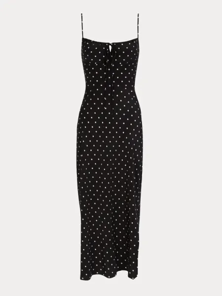 Design Polka Dot Spaghetti Strap Mini Dress Black - 15