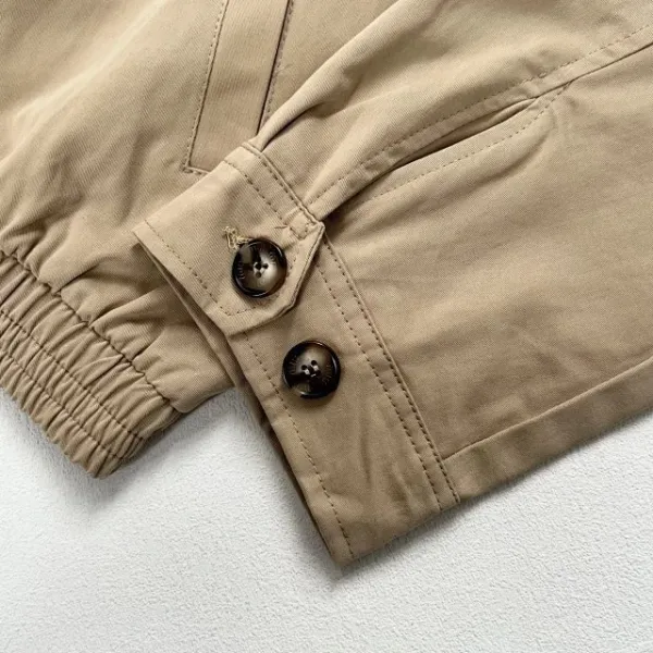 Design WIM WIM Beige Utility Jacket with Embroidered Logo Outerwear.jacket - 17