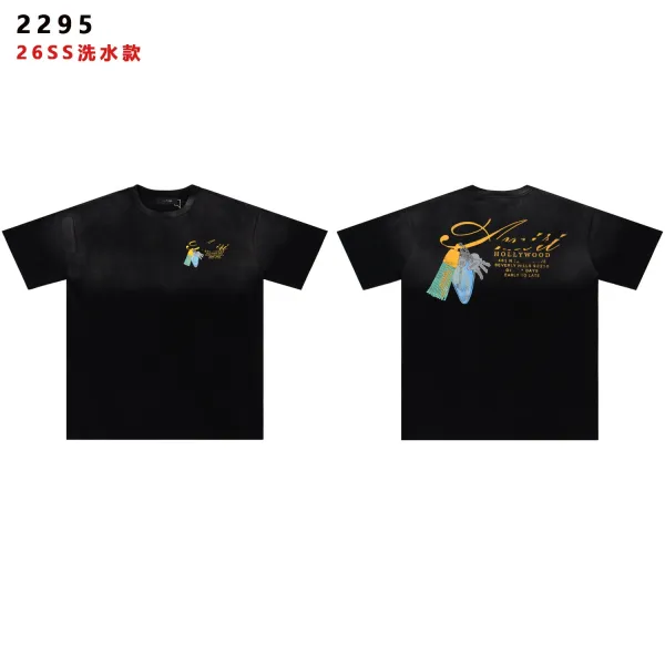 Amiri Hollywood Washed Black T-Shirt - 1