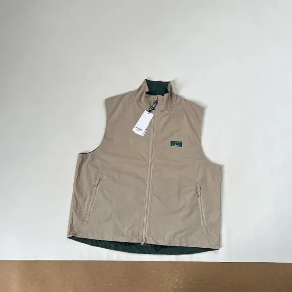 Design Vest Top Beige with White Zip Detail Vest - 21