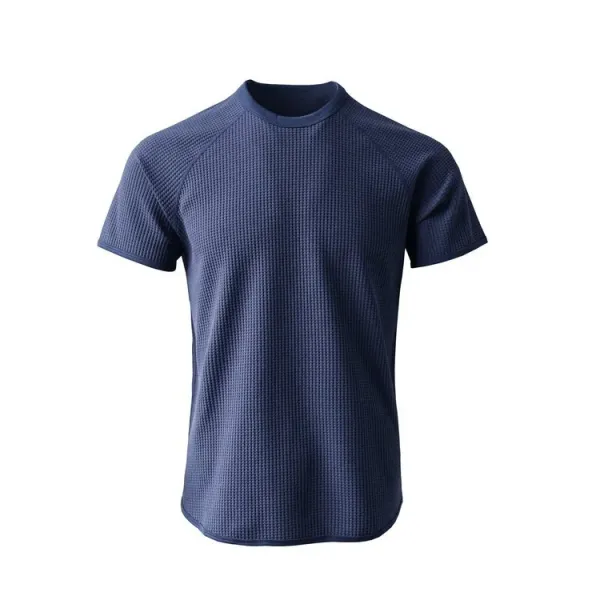 Design Waffle Knit Performance T-Shirt Navy - 4
