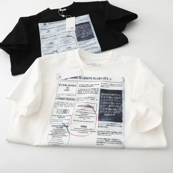 MM6 Maison Margiela Graphic Print White T-Shirt - 16