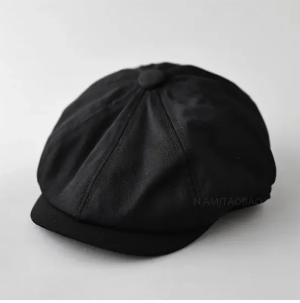 Design Newsboy Cap Navy Blue Hat - 2