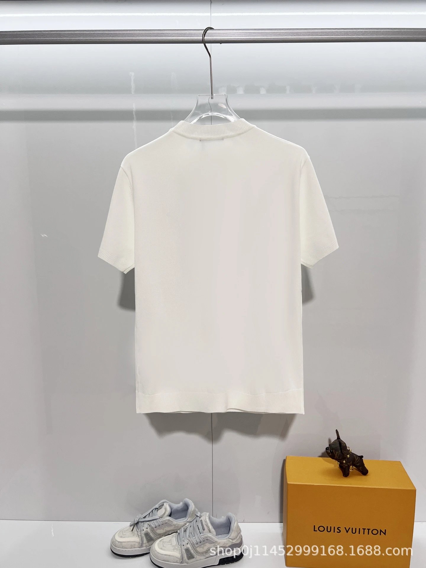 Prada Logo Knit T-Shirt White - 4
