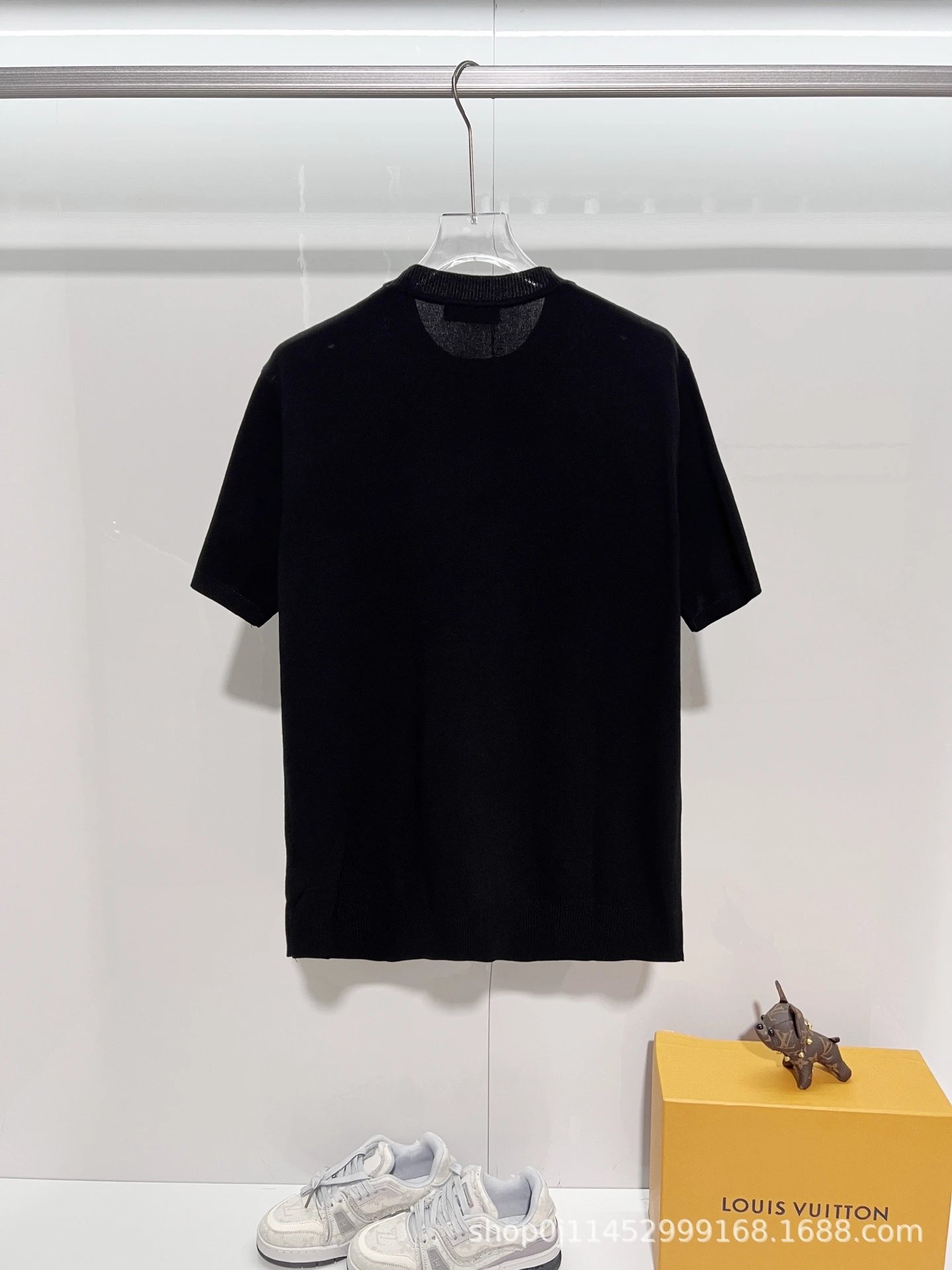 Prada Logo Knit T-Shirt White - 6