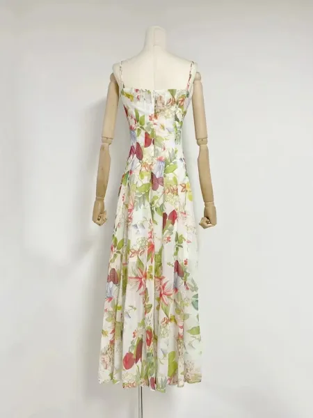 Chloé Floral Print Silk Chiffon Maxi Dress - 5