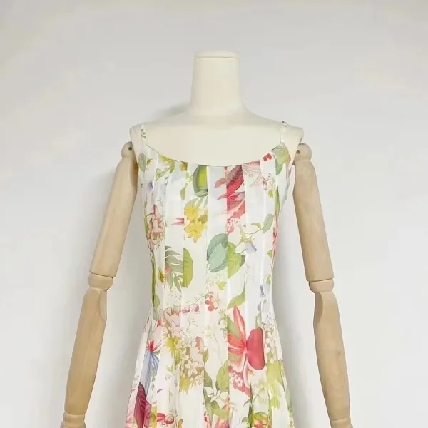 Chloé Floral Print Silk Chiffon Maxi Dress - 6