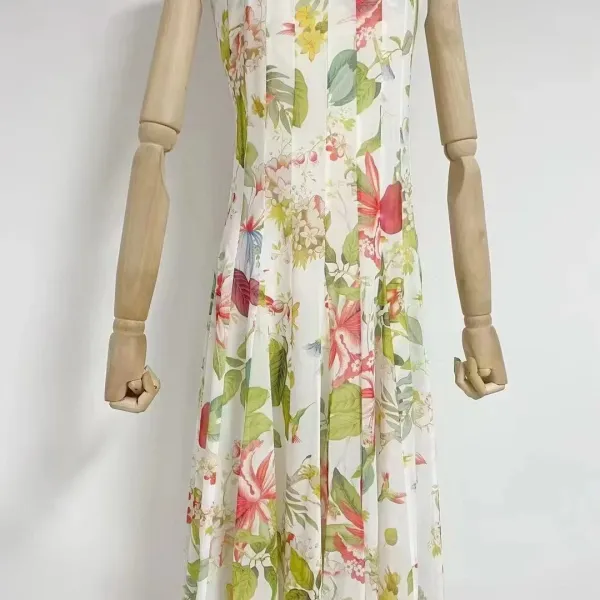 Chloé Floral Print Silk Chiffon Maxi Dress - 8