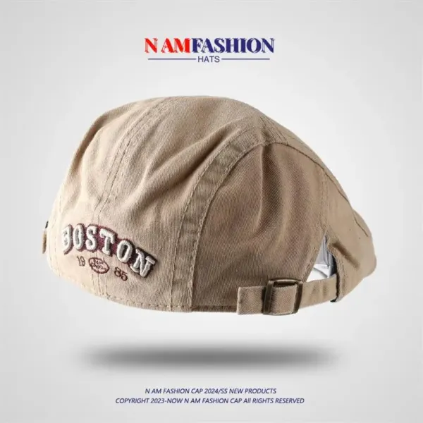 Design N AM Fashion Boston Corduroy Cap Brown Hats - 6