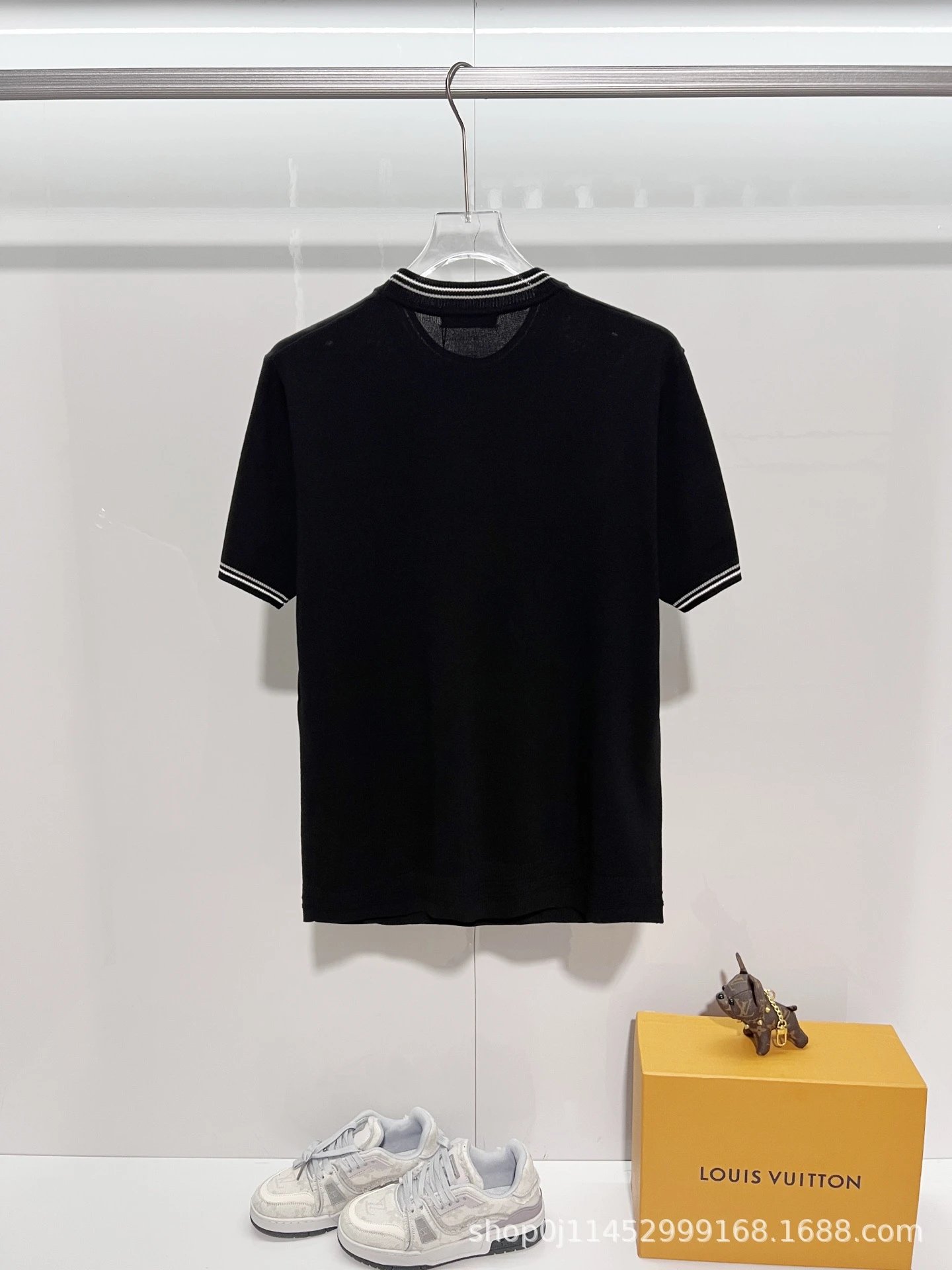 Prada Logo-Embroidered Ribbed Trim T-Shirt White - 5