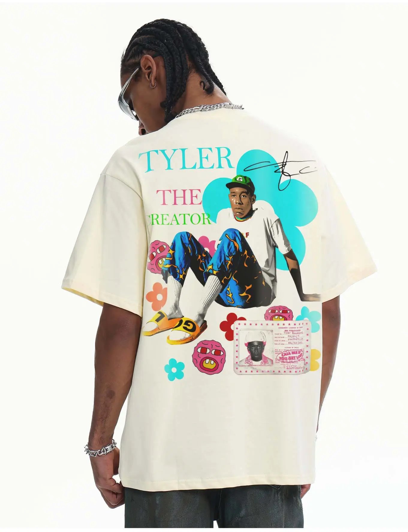 A Bathing Ape GOLF WANG x Tyler, The Creator Graphic Print Oversized T-Shirt White T-Shirts - 21