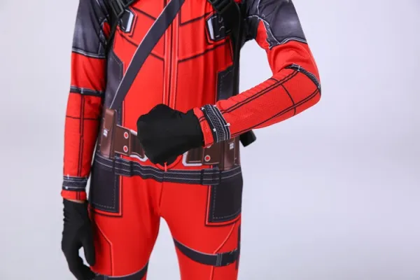 Design Deadpool Costume Red Black Full-Body Suit Clothing - 8