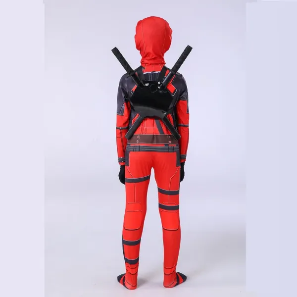 Design Deadpool Costume Red Black Full-Body Suit Clothing - 10