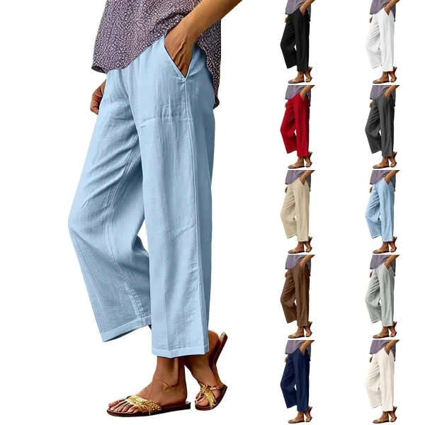 Design Wide-Leg Cropped Pants Red - 4