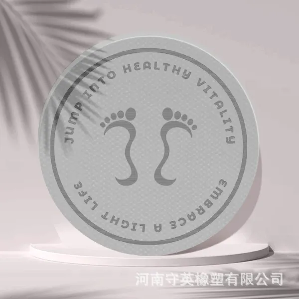 Design Circular Footprint Mat Gray Wellness Mat Accessories - 1