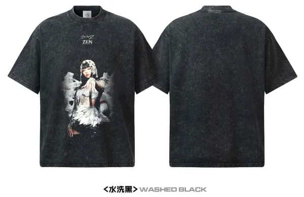 Design Like Jennie Graphic Print Black Oversized T-Shirt - 13