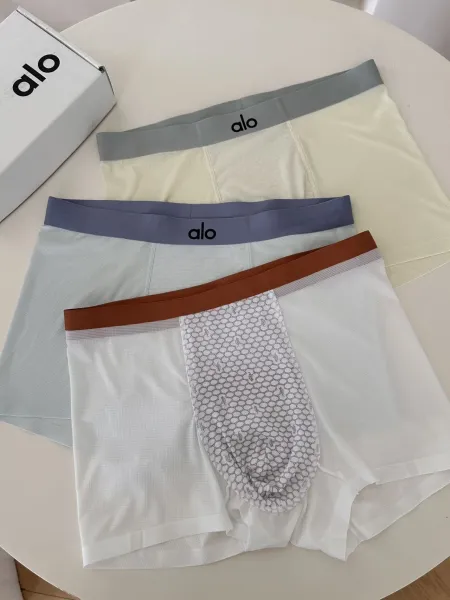 Alo Performance Boxer Briefs in Light Blue, White, Cream, and Brown Underwear - 6