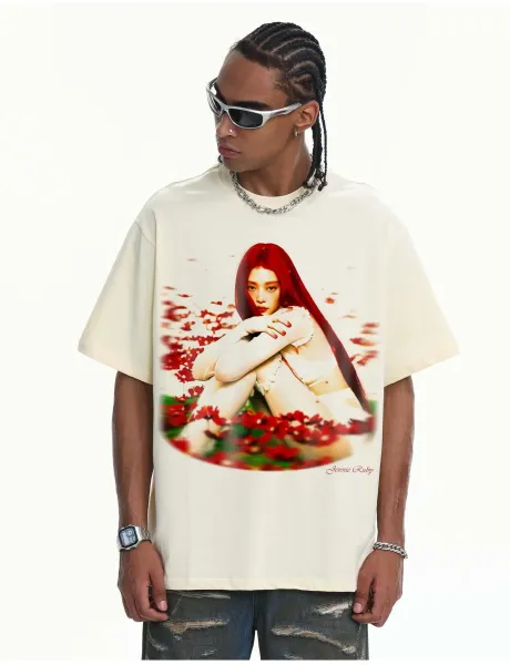Design Like Jennie Graphic Print Black Oversized T-Shirt - 25