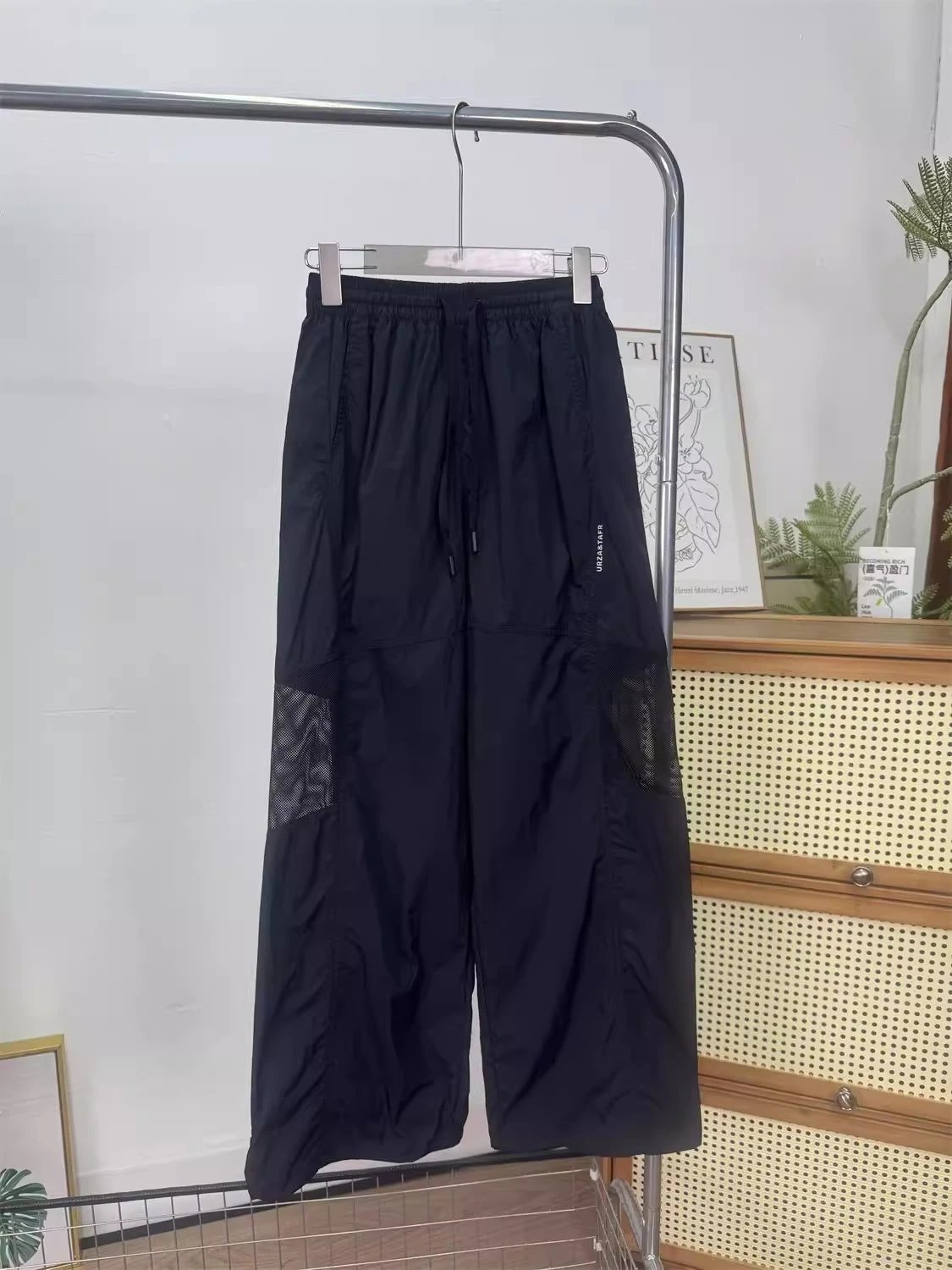 Design Utility Mesh-Panel Wide-Leg Pants Gray - 5