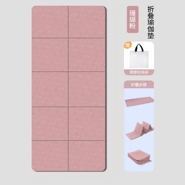 Design Foldable Yoga Mat Coral Pink Activewear - 1