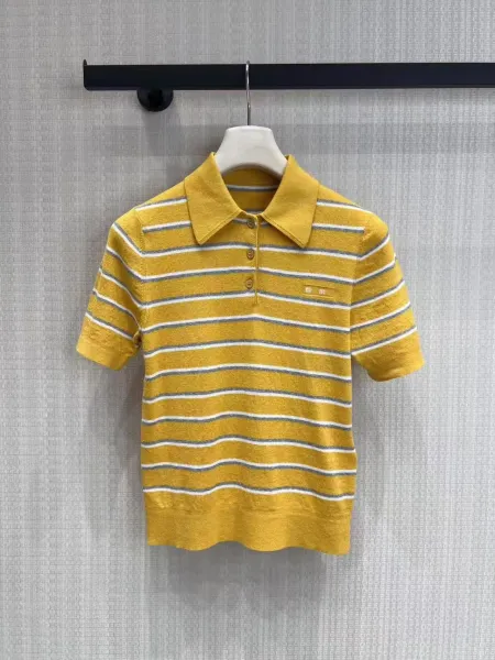 Marni Striped Knit Polo Pink Polo Shirt - 4