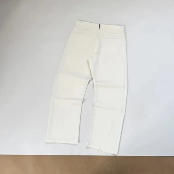 Design Wide-Leg Relaxed Fit White Denim Jeans - 14